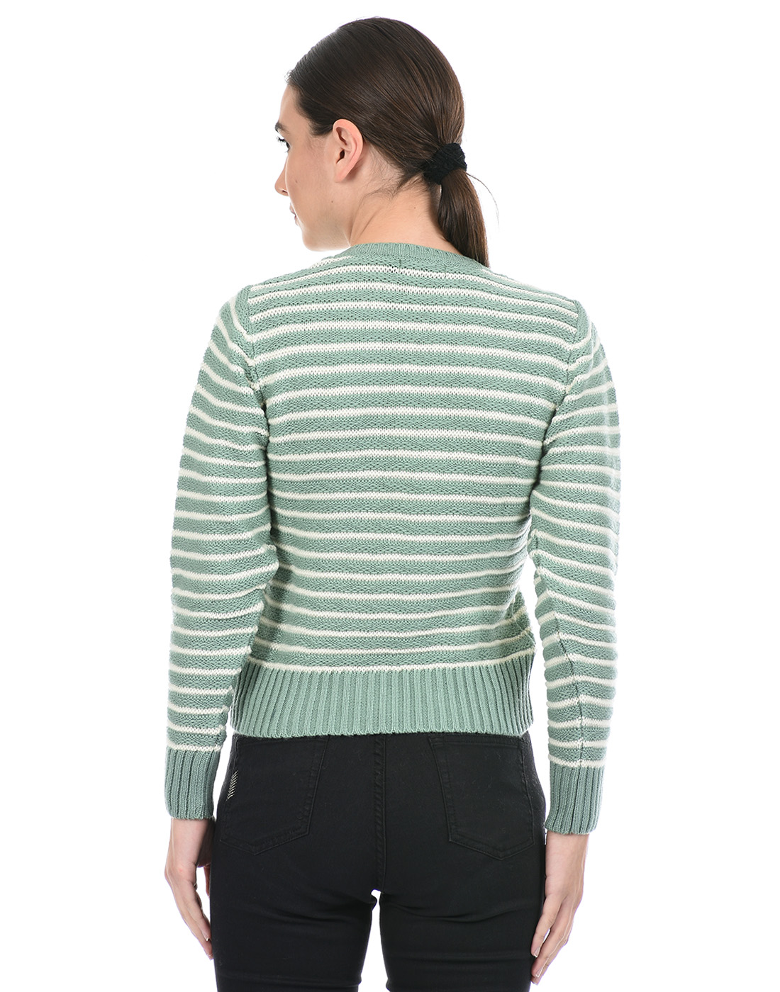 Species Women Green Striped Sweater